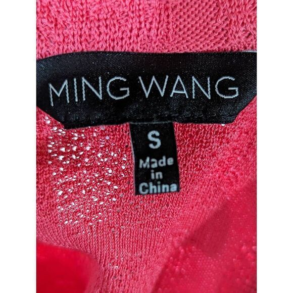 Ming Wang Women's Size S Coral Cardigan With White Trim - Picture 3 of 6